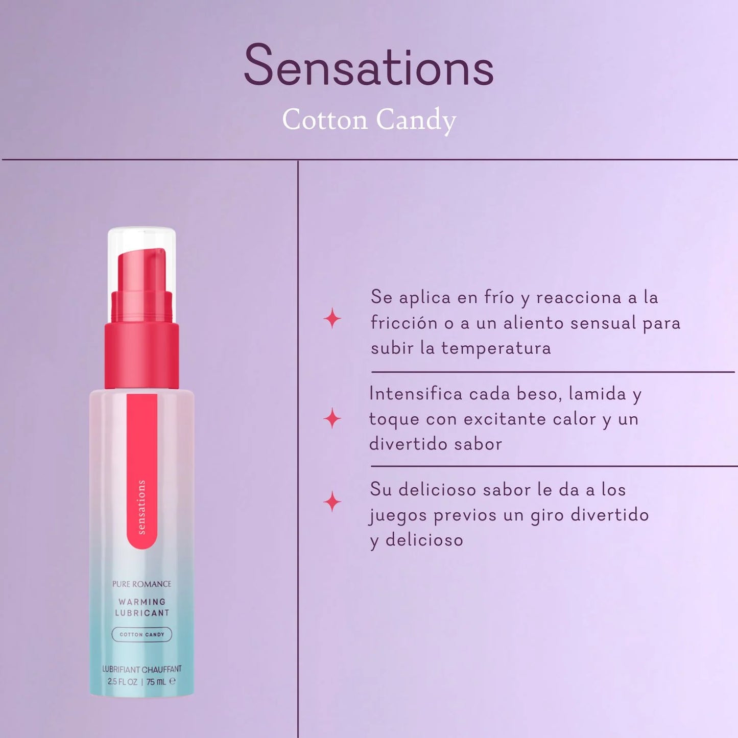 Sensations - Lubricante con efecto cálido. Selecciona tu sabor preferido