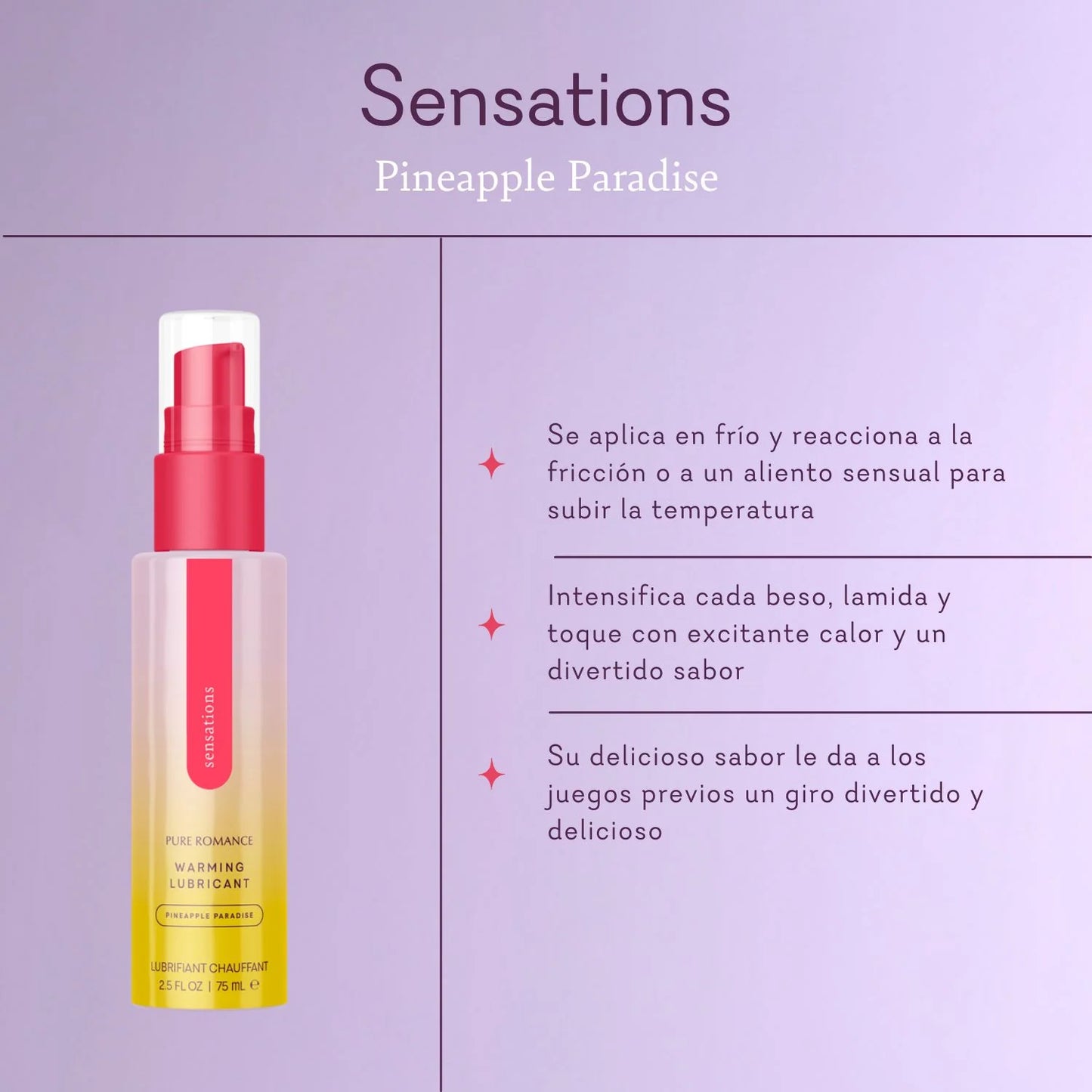 Sensations - Lubricante con efecto cálido. Selecciona tu sabor preferido